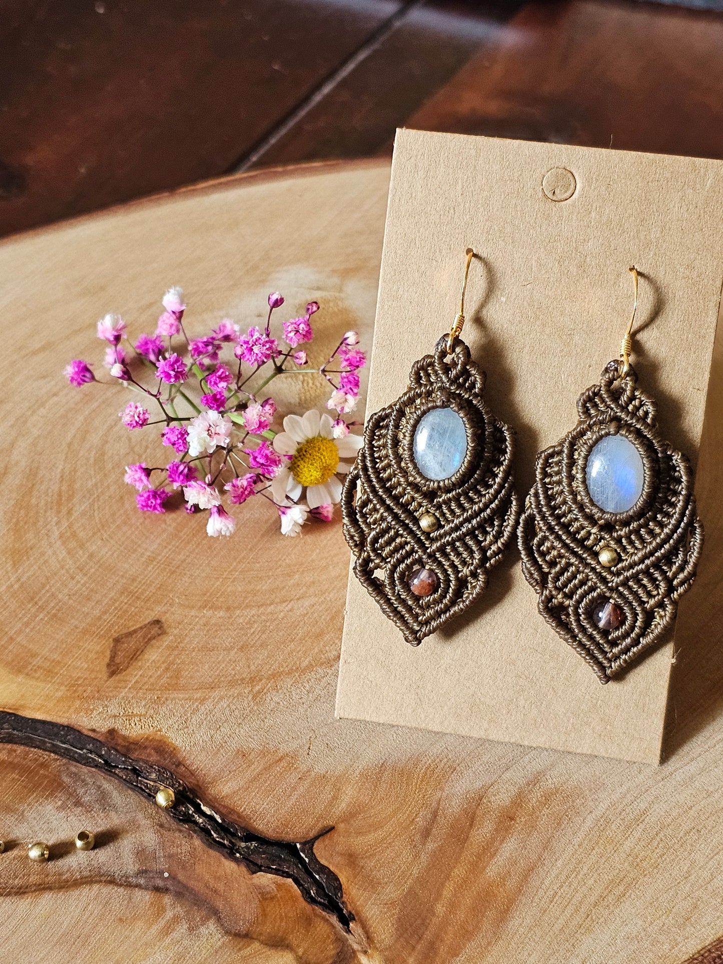 Ohrhänger Mondstein Super Seven